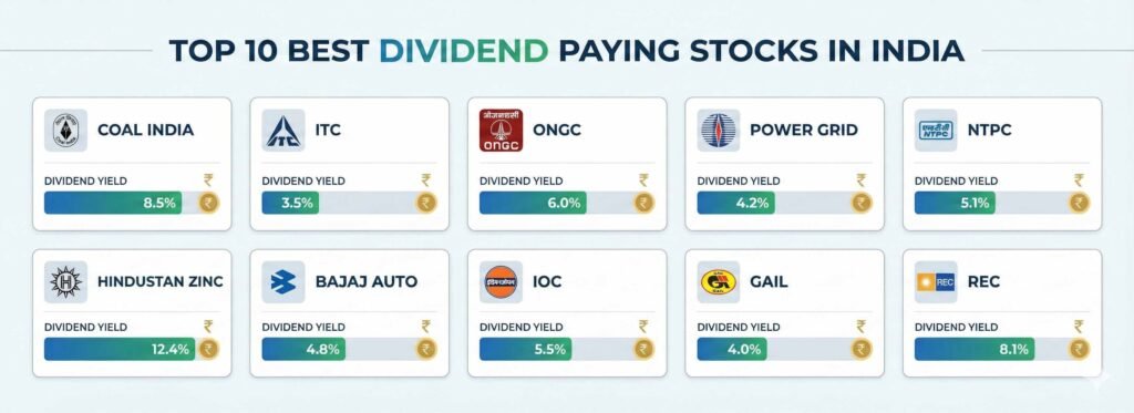 Best Dividend Paying Stocks in India,